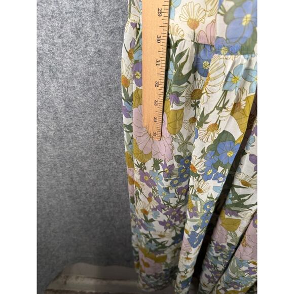 Aura Dress Women Small Short Sleeve Tiered Floral‎ V Neck Boho Feminine Relax - Picture 7 of 9